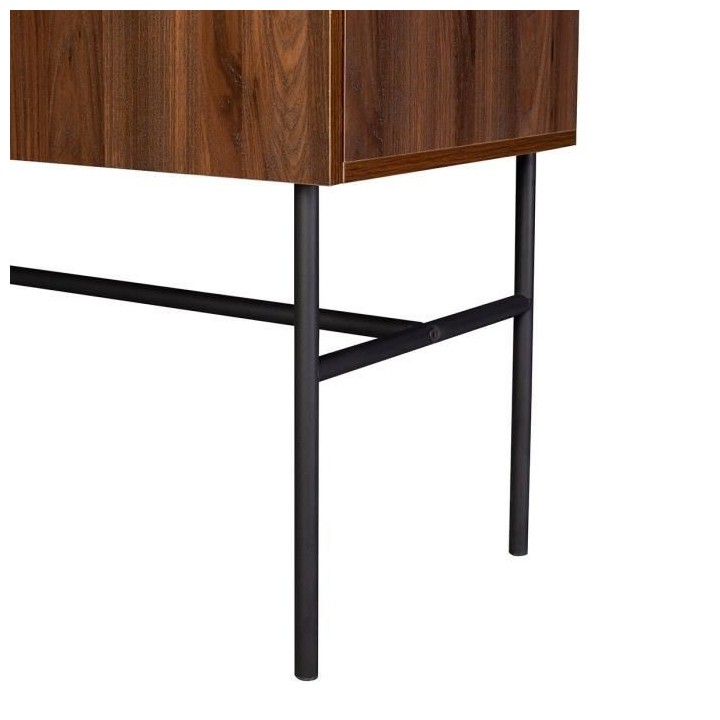 Buffet haut 2 portes 1 tiroir - Bois et métal - LODGE - L 90 x P 39,5