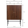 Buffet haut 2 portes 1 tiroir - Bois et métal - LODGE - L 90 x P 39,5 x H 130