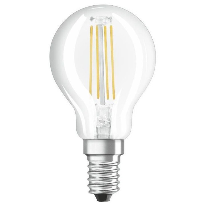OSRAM Ampoule LED Sphérique clair filament 4W 40 E14 chaud