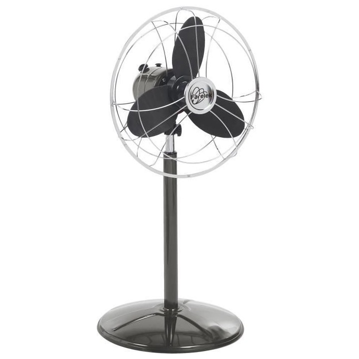 SAGUARO- Ventilateur sur pied Ø40cm 40W rétro indus anthracite et ch