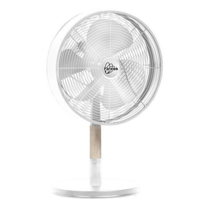 FLORIDA Blanc & Bois - Ventilateur a poser Ø30cm 35W oscillant