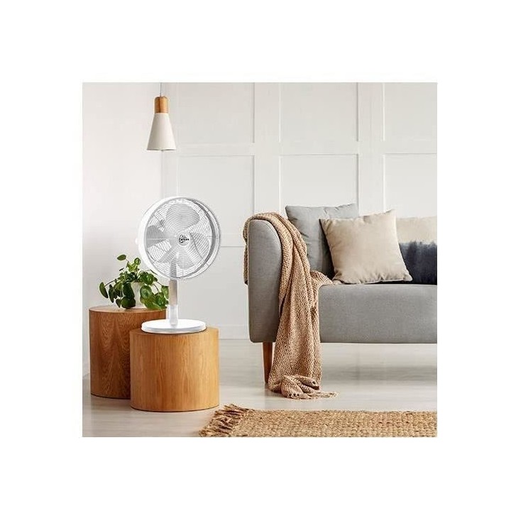 FLORIDA Blanc & Bois - Ventilateur a poser Ø30cm 35W oscillant