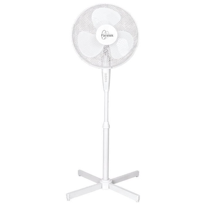 TENESSEE - Ventilateur sur pied Ø40cm 50W blanc oscillant