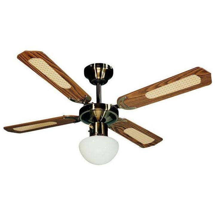 FARELEK - BALI Ø 107 cm - Ventilateur de plafond réversible Laiton A