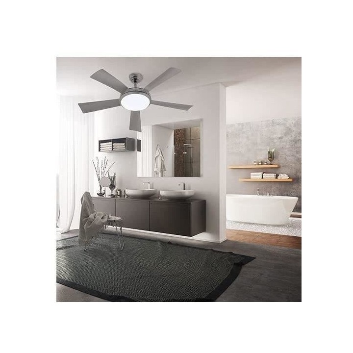 WALLIS Anthracite - Ventilateur de plafond Ø132cm 38W + éclairage LE