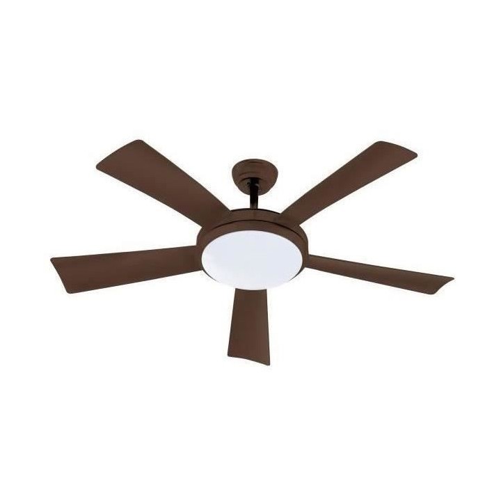WALLIS Chocolat - Ventilateur de plafond Ø132cm 38W + éclairage LED