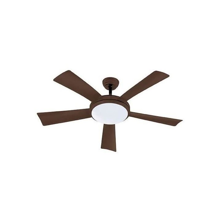 WALLIS Chocolat - Ventilateur de plafond Ø132cm 38W + éclairage LED