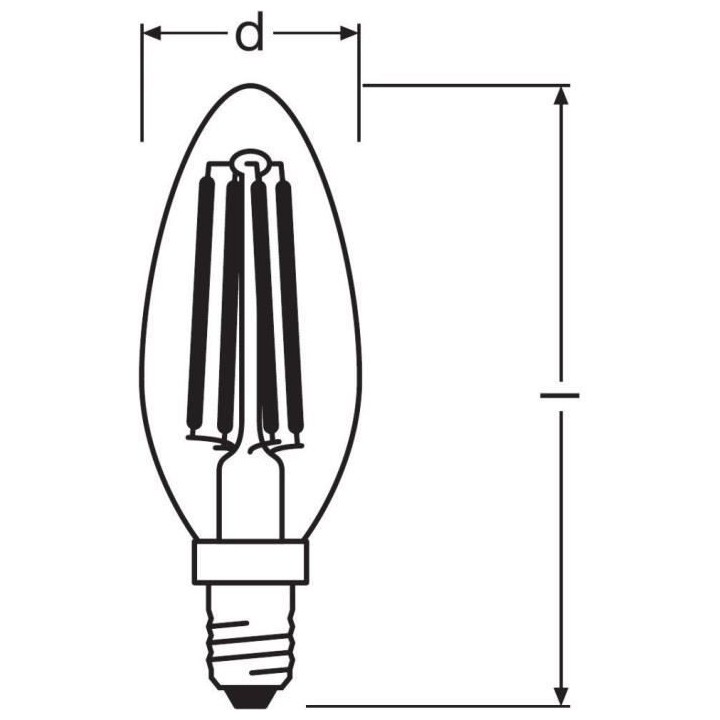 OSRAM Ampoule LED Flamme clair filament 4W 40 E14 chaud