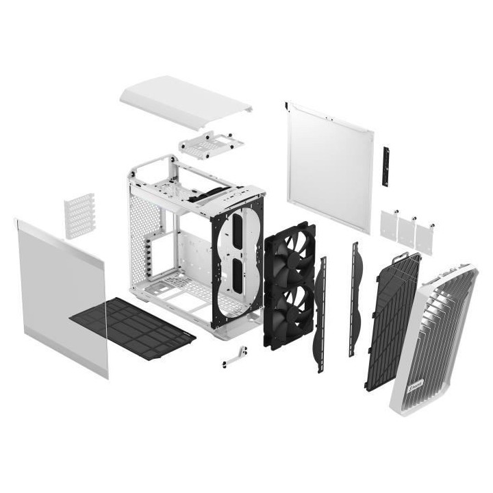 Boîtier PC - FRACTAL DESIGN - Torrent Compact White TG Clear Tint - B