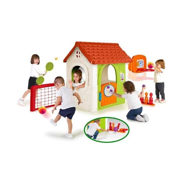 Maison pour enfant Multi-Activités 6 en 1 - plastique anti-UV - FEBER