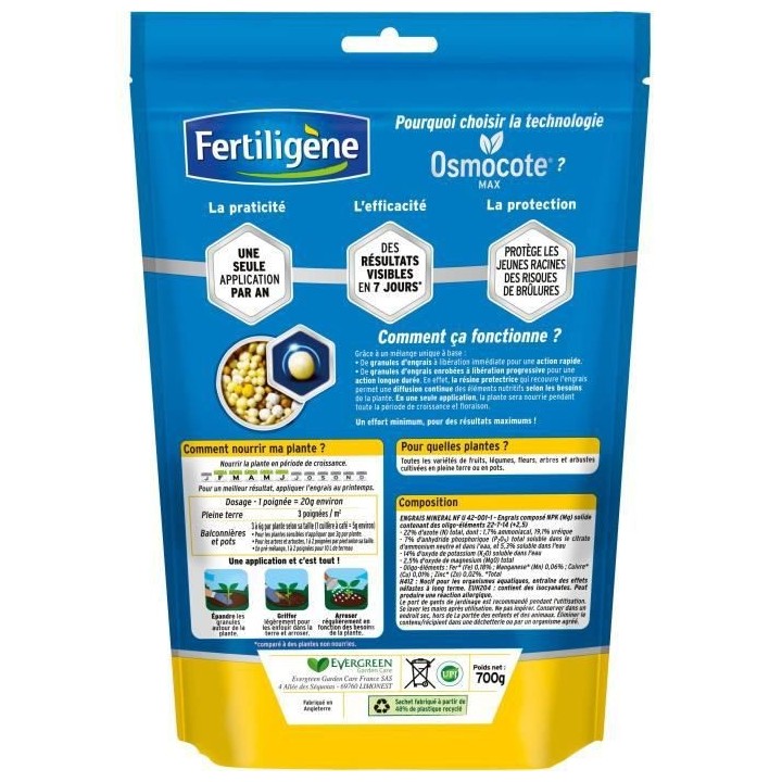 FERTILIGeNE - Engrais Longue durée Osmocote max Universel, Plantation