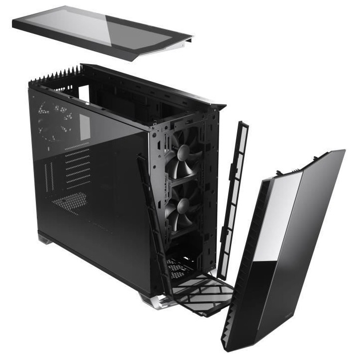 FRACTAL DESIGN BOITIER PC Vector RS - Blackout Dark TG - Noir - Verre