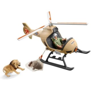 SCHLEICH - Figurine Hélicoptere pour sauvetage d'animaux - 42476 - Wi