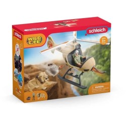 SCHLEICH - Figurine Hélicoptere pour sauvetage d'animaux - 42476 - Wild life