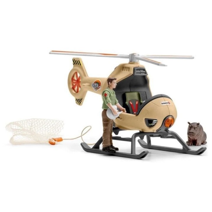 SCHLEICH - Figurine Hélicoptere pour sauvetage d'animaux - 42476 - Wi