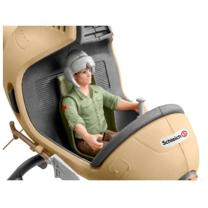 SCHLEICH - Figurine Hélicoptere pour sauvetage d'animaux - 42476 - Wi