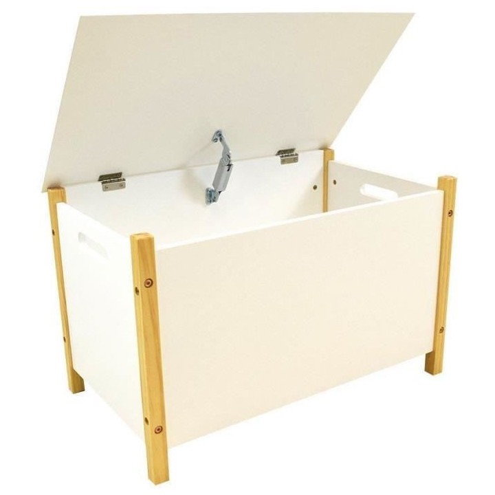 SCANDIWOOD Coffre a jouets en bois 37,5 x 60 x36 cm pour enfant