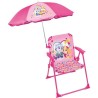 FUN HOUSE PAT'PATROUILLE Stella Everest Chaise pliante de camping - H.38.5 xl.38.5 x P.37.5 cm - Avec parasol ø 65 cm