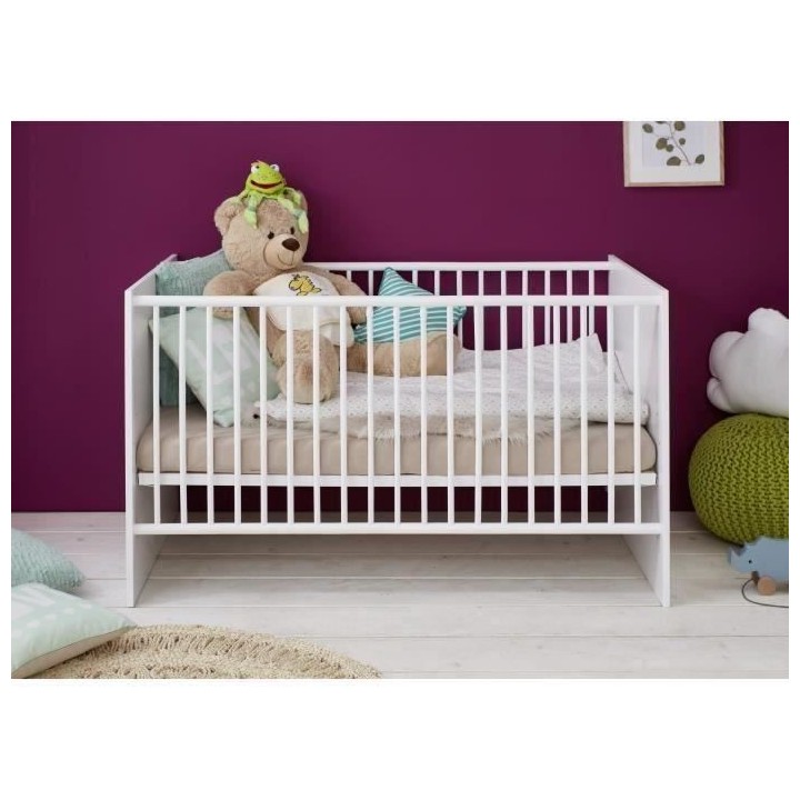 Chambre bébé Trio : Lit 70 x 140 cm + Commode a langer + Armoire CLE