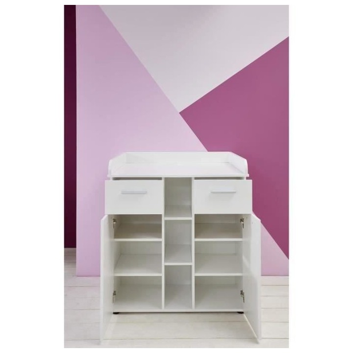 Chambre bébé Trio : Lit 70 x 140 cm + Commode a langer + Armoire CLE