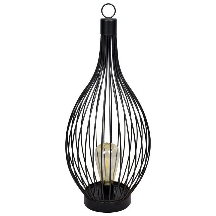 Lampe solaire métal filaire noir 20 Lumens H50cm - GALIX