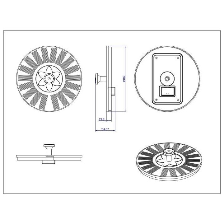 Fontaine solaire GALIX G2328 - En résine TPE - Panneau solaire mono 9