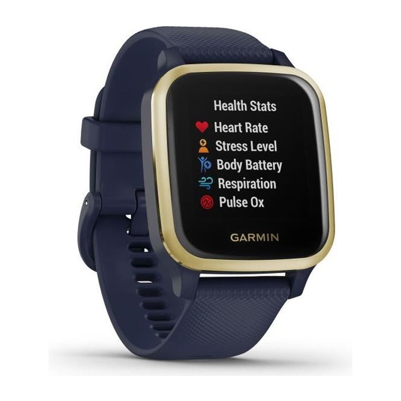 GARMIN Venu Sq Edition Musique - Captain Blue/Light Gold - Montre GPS de sport connectée santé et bien-etre