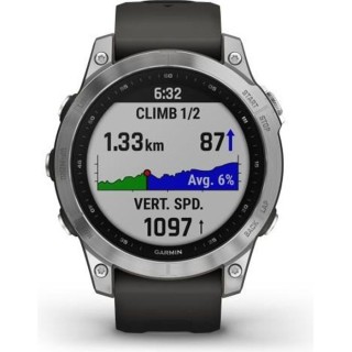 GARMIN Fenix 7 - Noire & Argent - Montre Connectée GPS & Course a Pie
