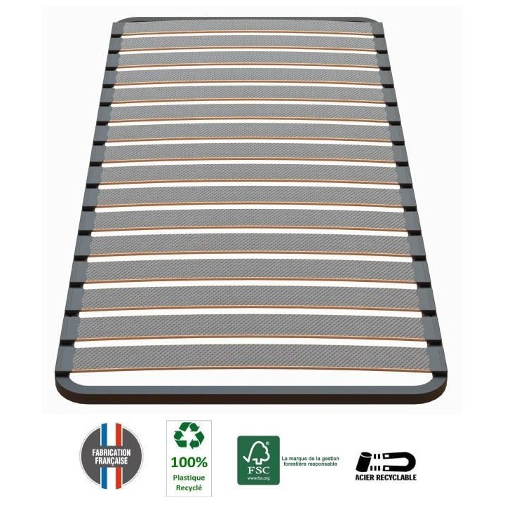 Sommier a lattes FULL 83 - 90x190 cm - 16 lattes - Traitement anticorr