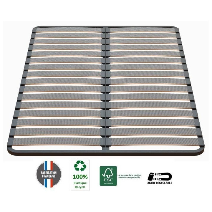 Sommier a lattes FULL 83 - 140x190 cm - 32 lattes - Traitement anticor