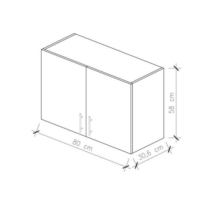 OBI Meuble haut de cuisine L 80 cm - Blanc mat