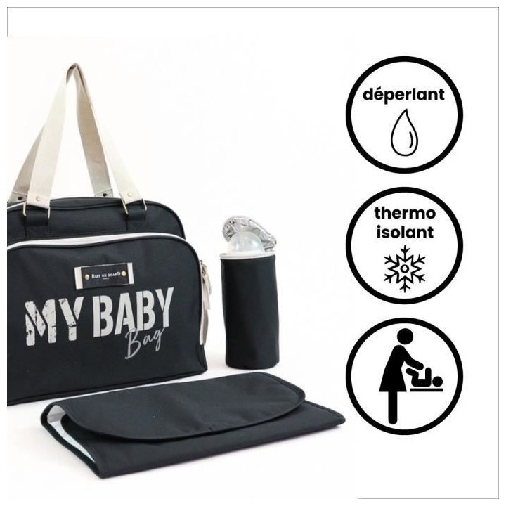 Sac a langer BABY ON BOARD SIMPLY BABYBAG - Noir