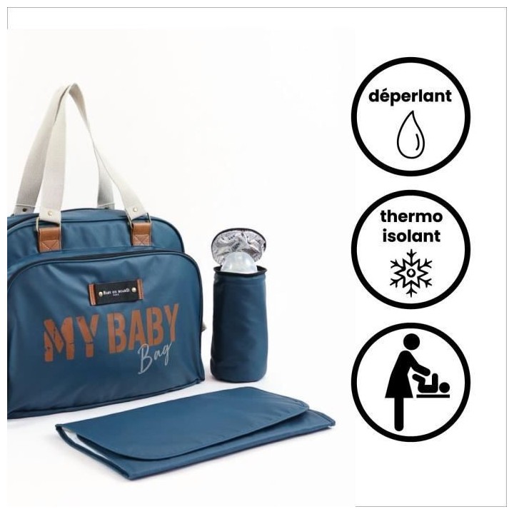 Sac a langer BABY ON BOARD SIMPLY BABYBAG - Bleu océan