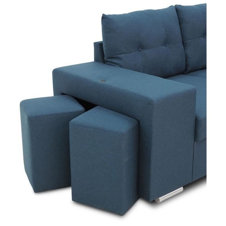 Canapé d'angle convertible réversible 4-5 places MITCHELL - Tissu Bl