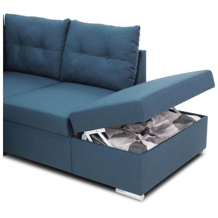 Canapé d'angle convertible réversible 4-5 places MITCHELL - Tissu Bl