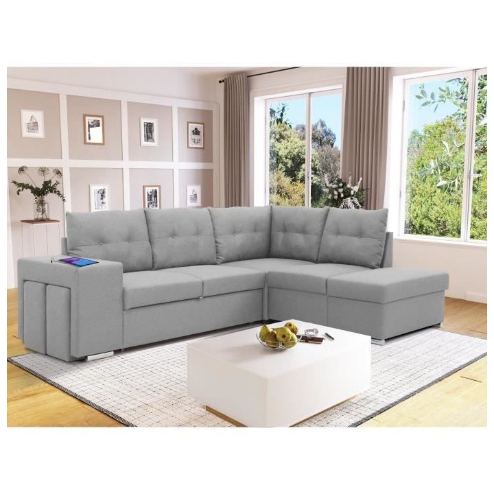 Canapé d'angle convertible réversible 4-5 places MITCHELL - Tissu Gr