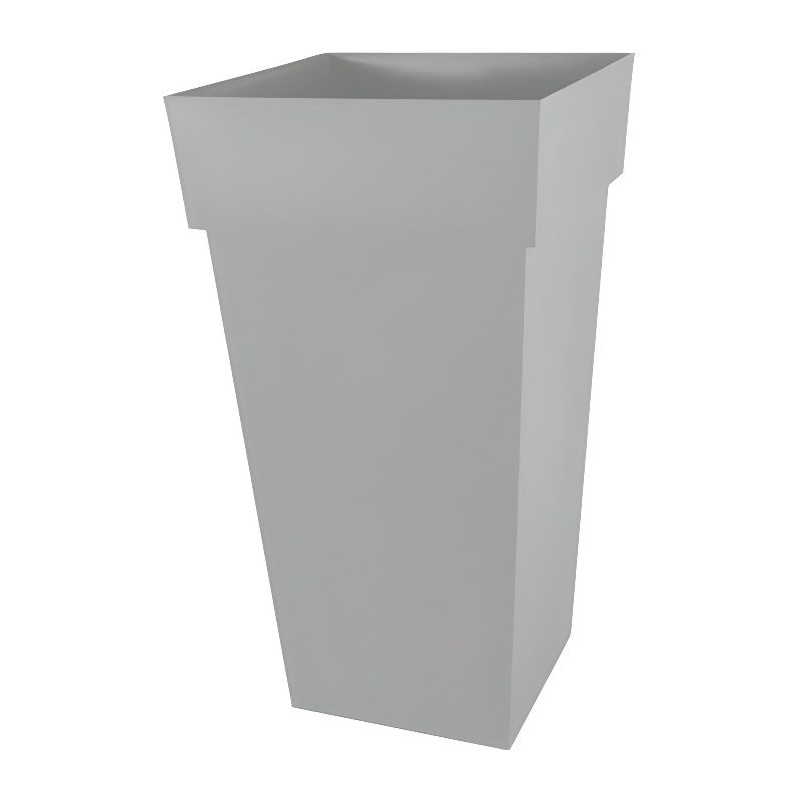 EDA Pot de Fleur Carré Haut XXL TOSCANE - 98 L - 43,3 x 43,3 x H 80 cm - Gris béton