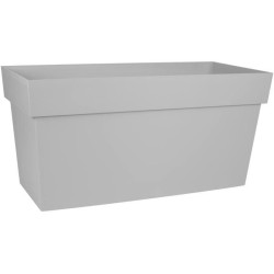 EDA Muret avec roulettes Pot de TOSCANE - 79 x 35 x H 39 cm - 74 L - Gris béton