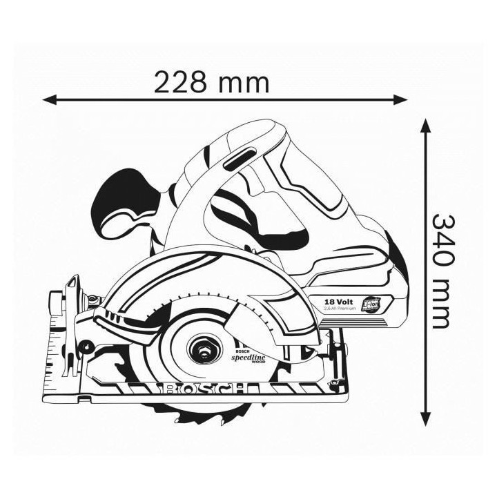 Scie circulaire sans fil GKS 18V-LI solo Carton Bosch Professional 060