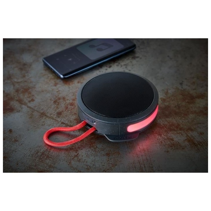 Enceinte bt ronde avec dragonne BIGBEN PARTY - noir et rouge