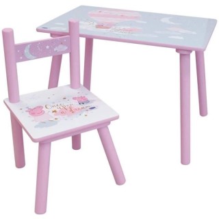 Fun house peppa pig dream table h.41,5 x l.60 x p. 40 cm avec une chai