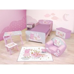 Fun house peppa pig dream table h.41,5 x l.60 x p. 40 cm avec une chaise h.49.5 x l.31 x p.31,5 cm pour enfant