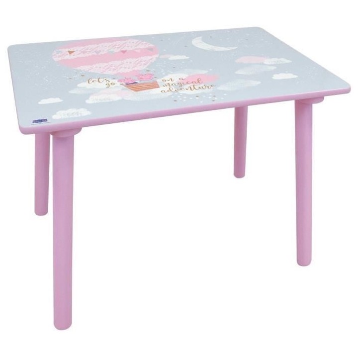 Fun house peppa pig dream table h.41,5 x l.60 x p. 40 cm avec une chai