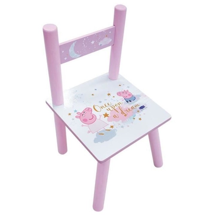 Fun house peppa pig dream table h.41,5 x l.60 x p. 40 cm avec une chai