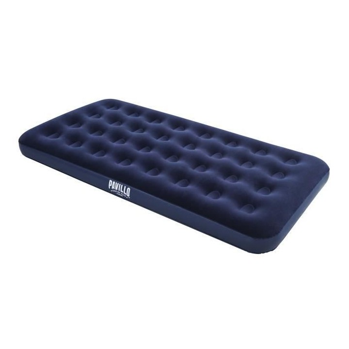 BESTWAY Matelas gonflable floqué Horizon Twin – 1 place – Bleu