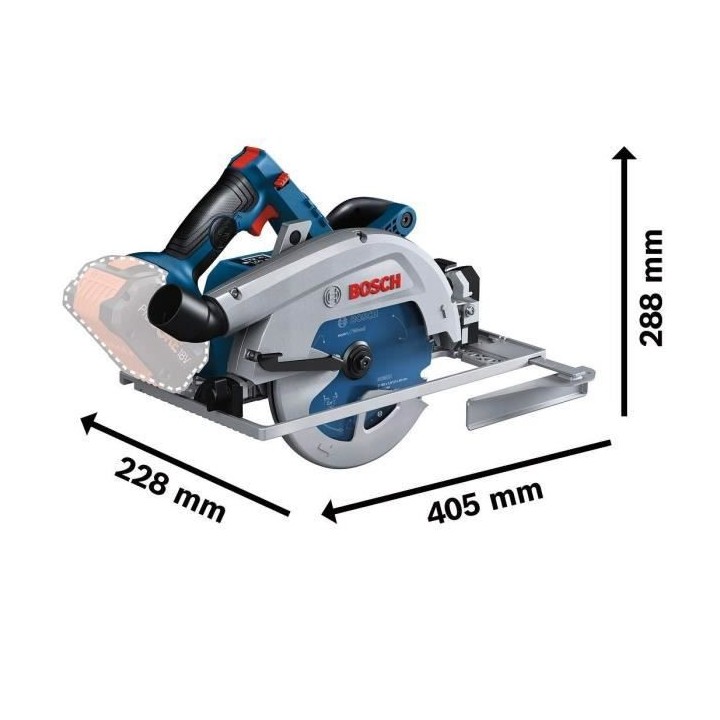 Scie circulaire bosch professional GKS 18V + 2 batteries 5,5Ah ProCORE