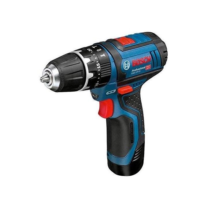 Perceuse-visseuse a percussion Bosch professional GSB 12V-15 + 10acces