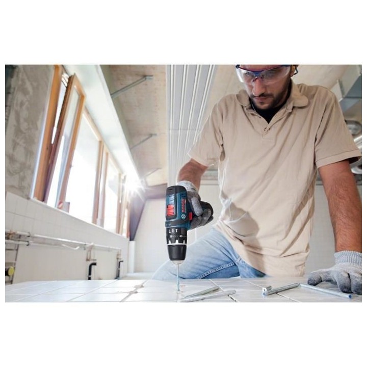 Perceuse-visseuse a percussion Bosch professional GSB 12V-15 + 10acces