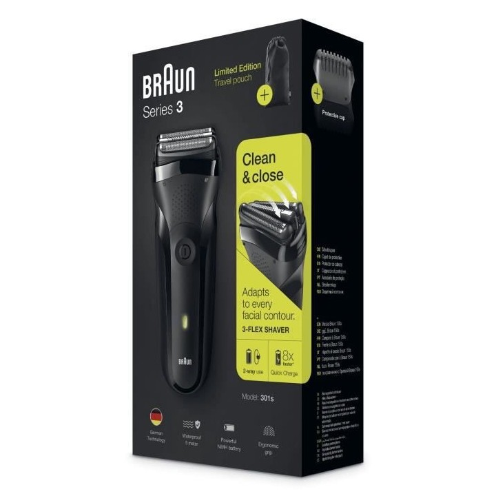 Braun Series 3 301s Rasoir sans fil noir
