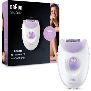 Braun Silk-épil 3 Épilateur Électrique Femme, Blanc/Violet, Retire